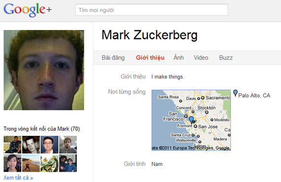 Mark Zuckerberg Google Plus