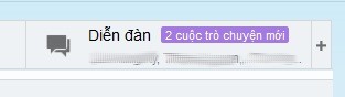 Thông báo tab "Diễn đàn" có 2 email vừa được gửi đến
